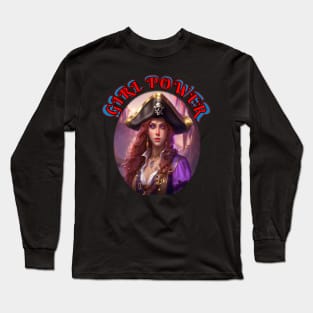 Girl power purple pirates girls only Long Sleeve T-Shirt